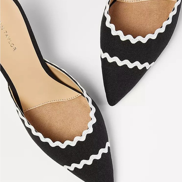 NEW Ann Taylor Ric Rac Embroidered Mule Pumps, 8.5 - Picture 2 of 9